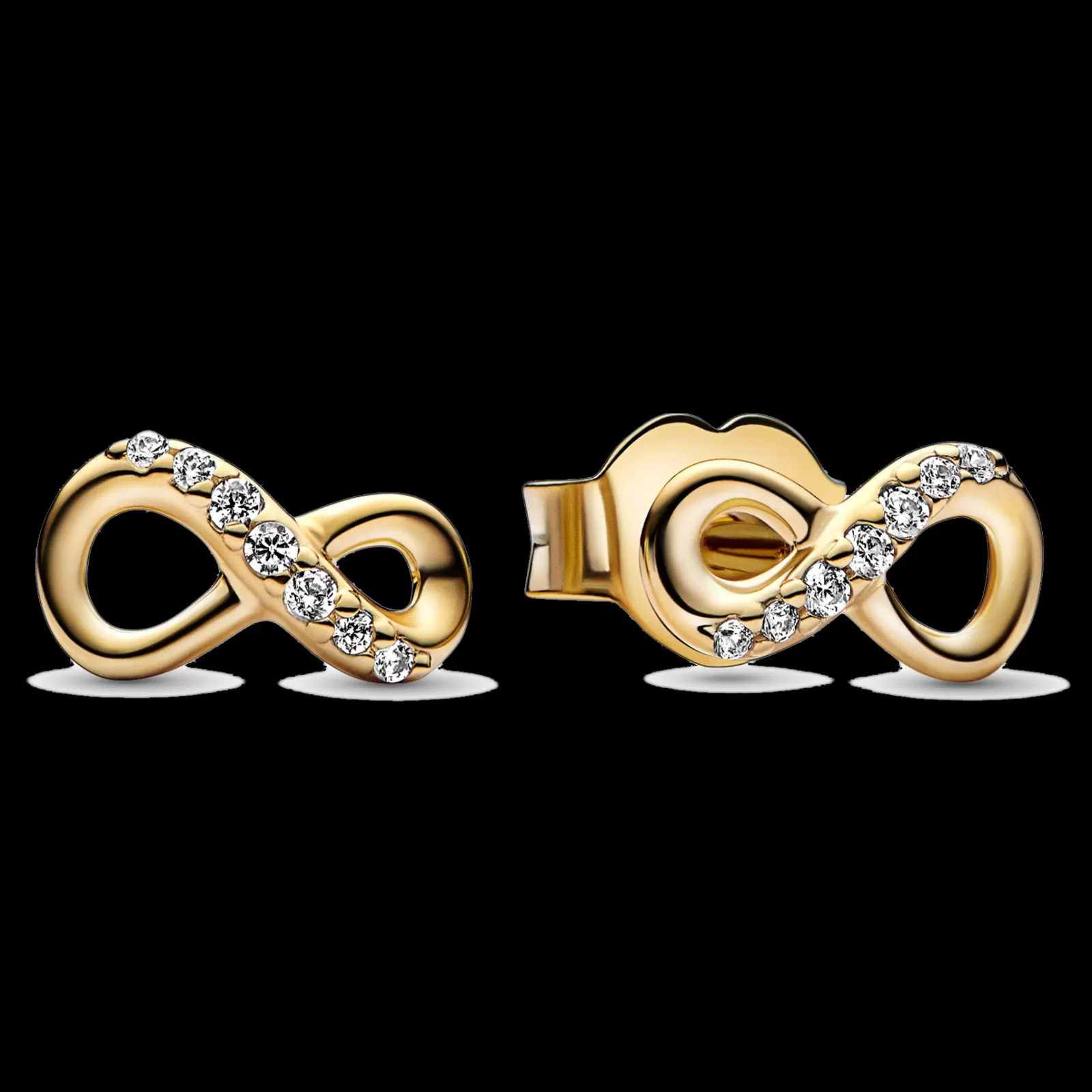 Brincos Infinito Dourados Com Zirconias-Pandora Flash Sale