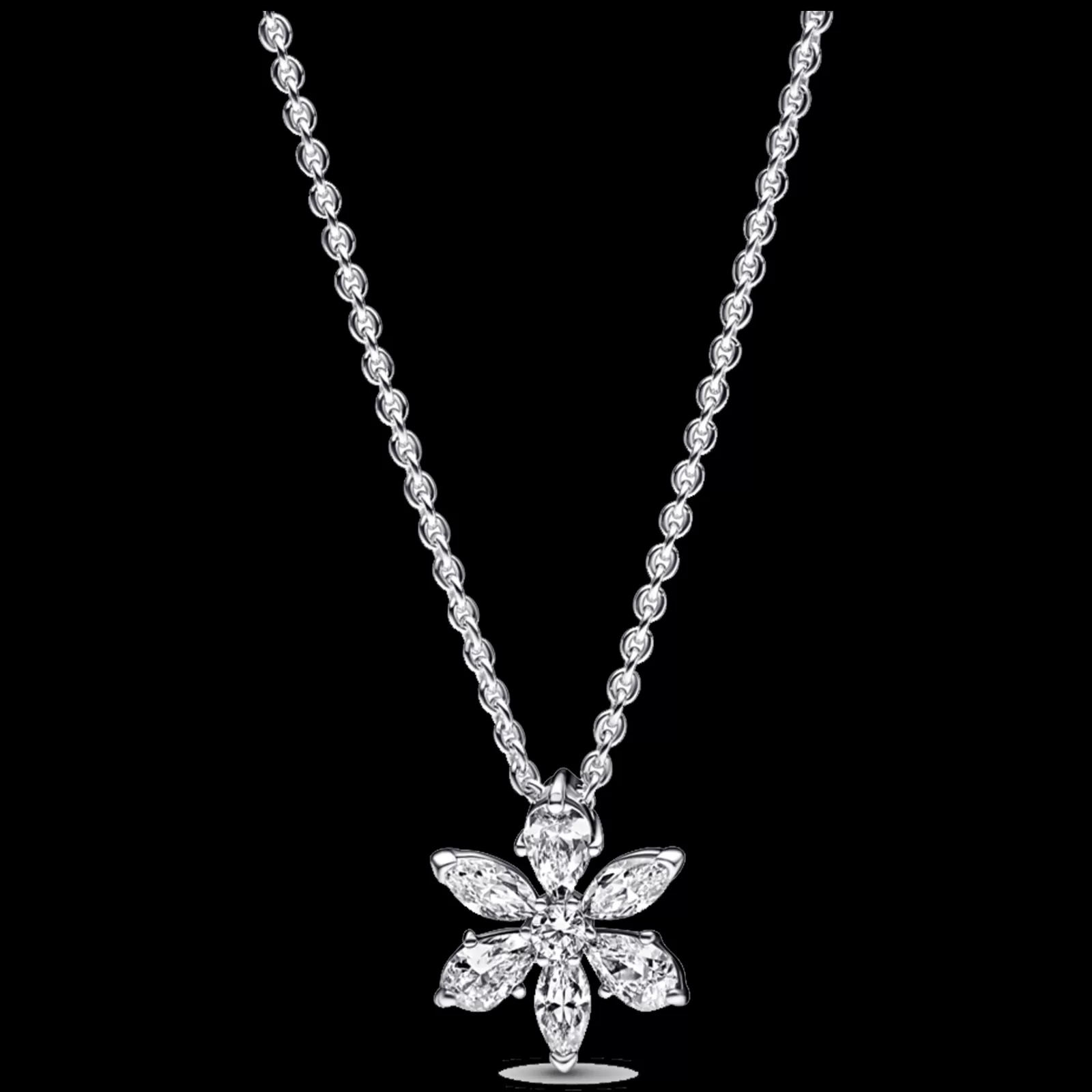 Colar Folha Com Zirconias-Pandora New