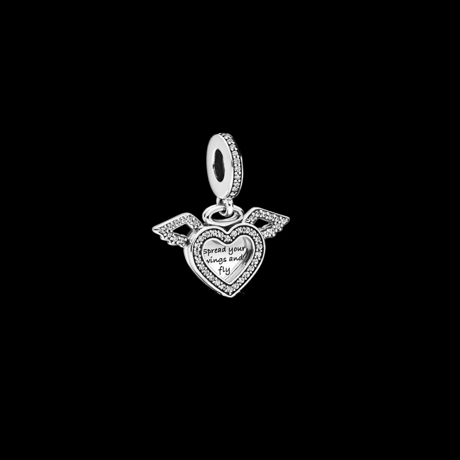 Colar Pendente Coracao E Asas De Anjo-Pandora Hot