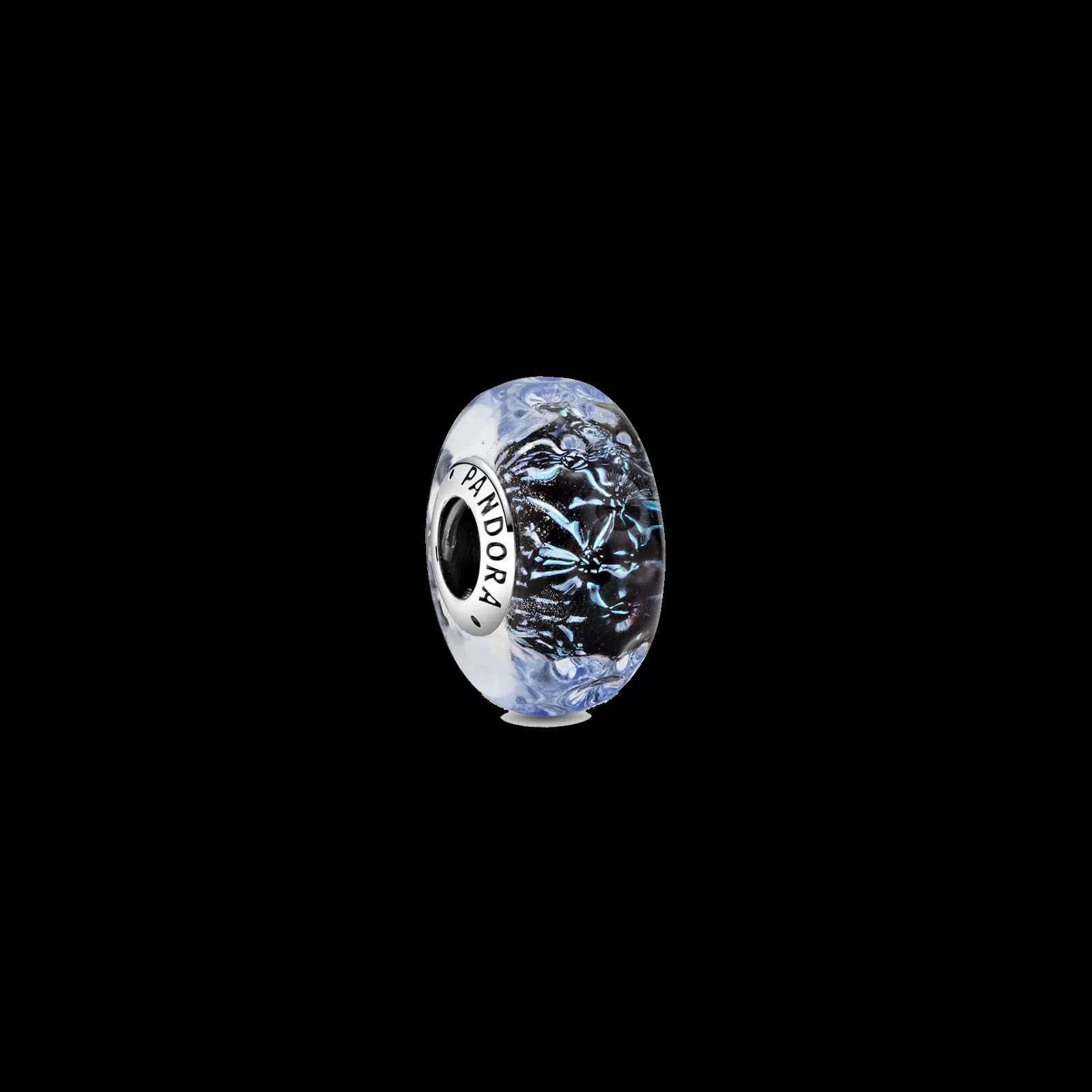 Conta Murano Iridescente Ondulado Azul-Pandora Hot