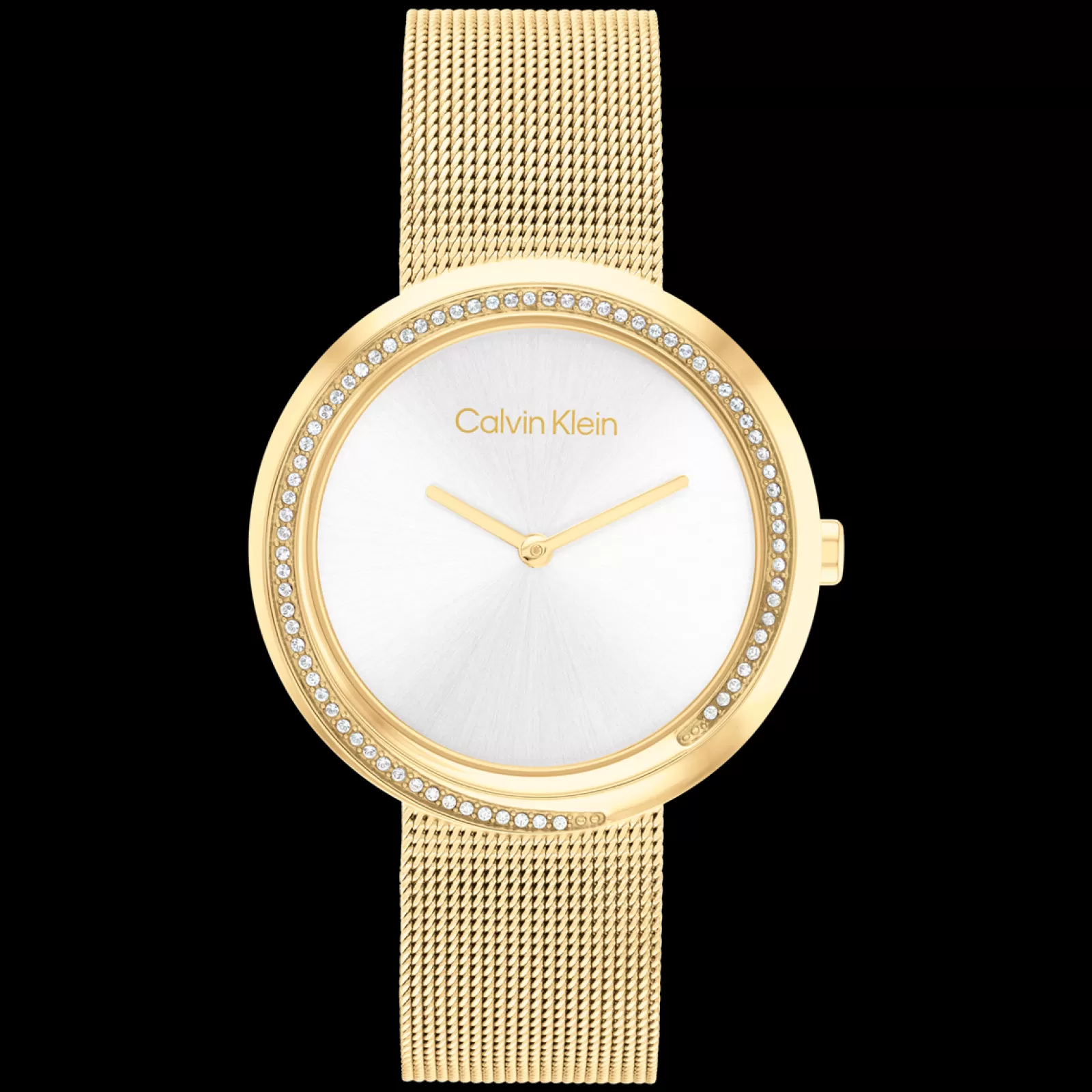 Dourado Com Cristais Em Malha Milanesa-Calvin Klein Watches Fashion