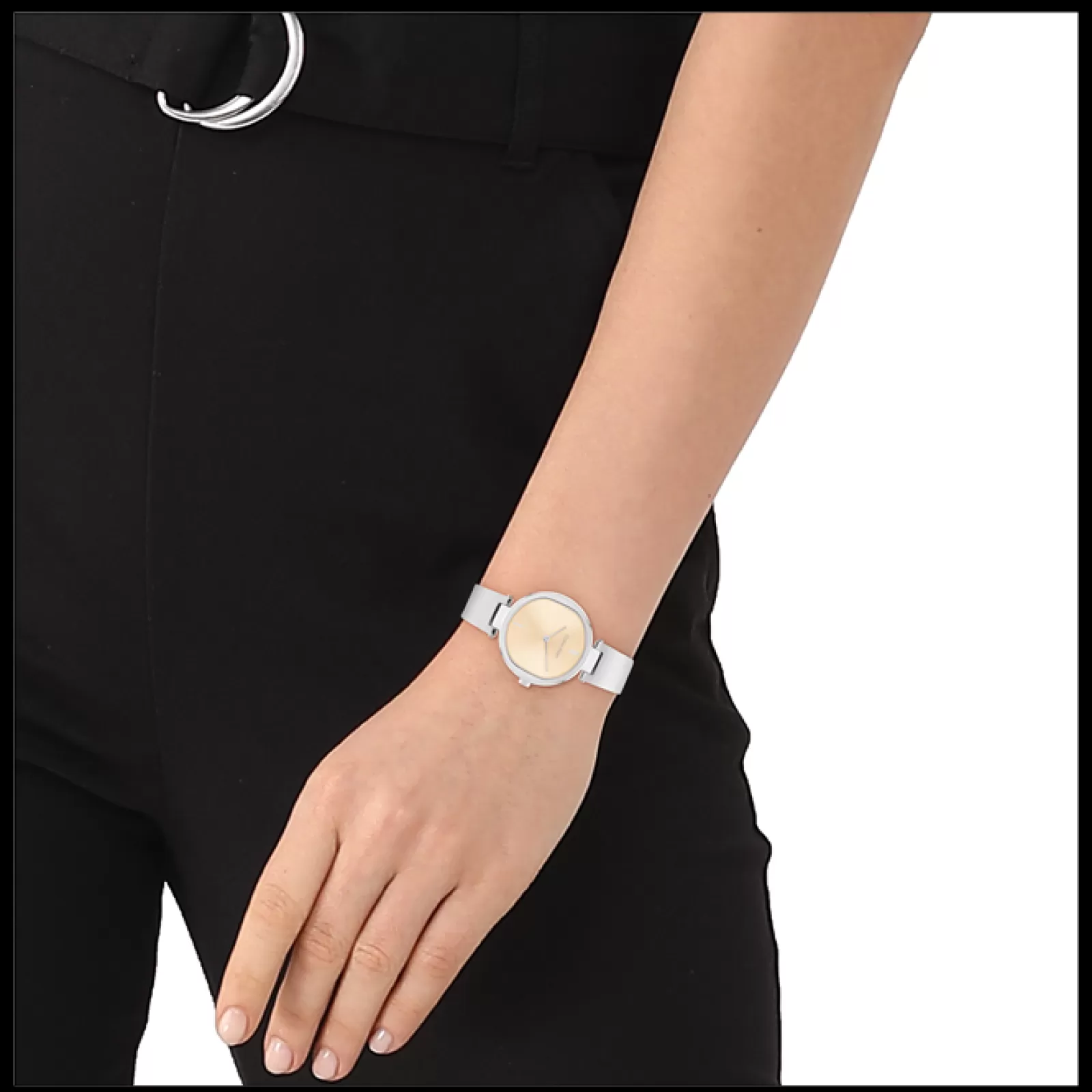 Dourado Rosa E Aco Com Bangle-Calvin Klein Watches Discount