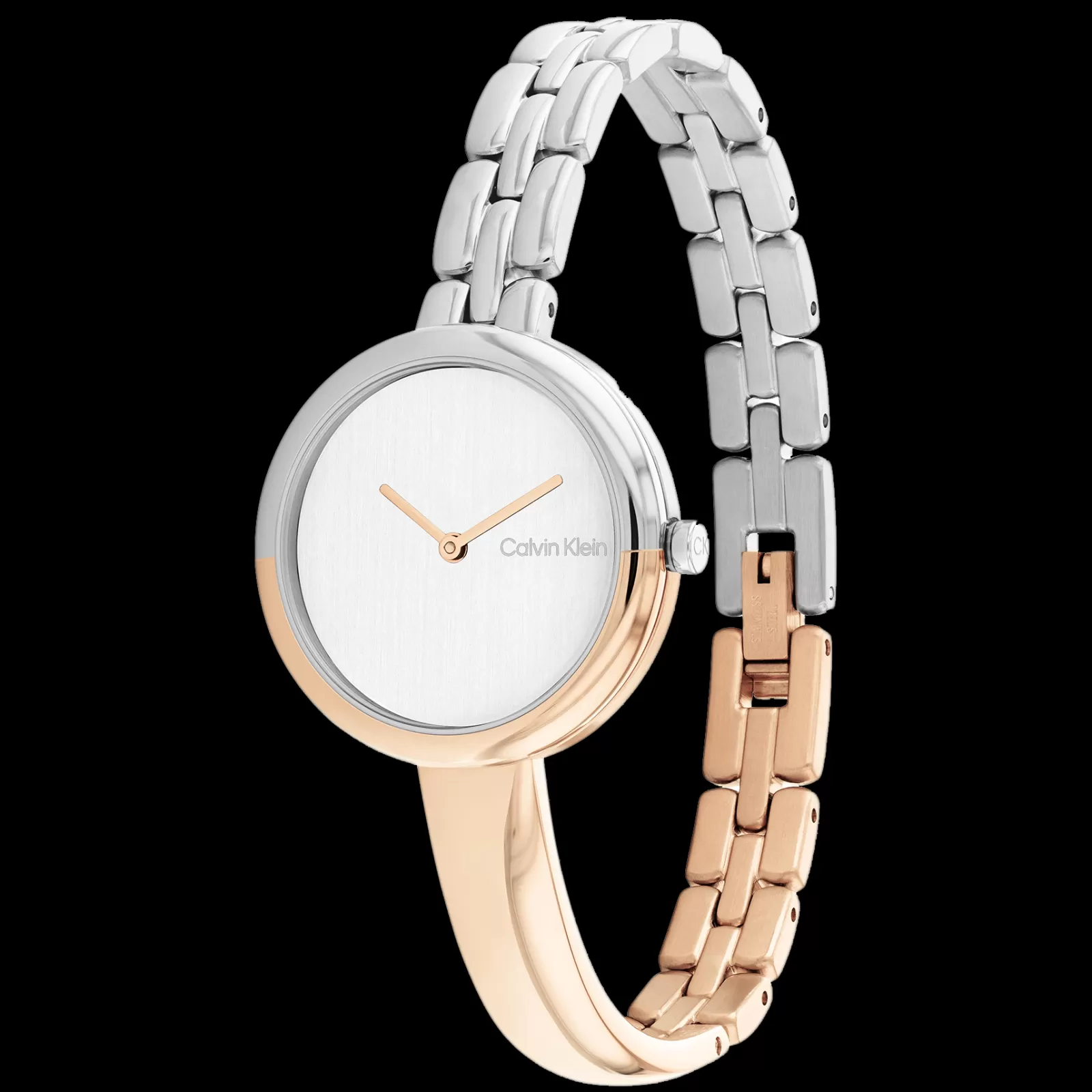 Dourado Rosa E Aco Com Bangle-Calvin Klein Watches New