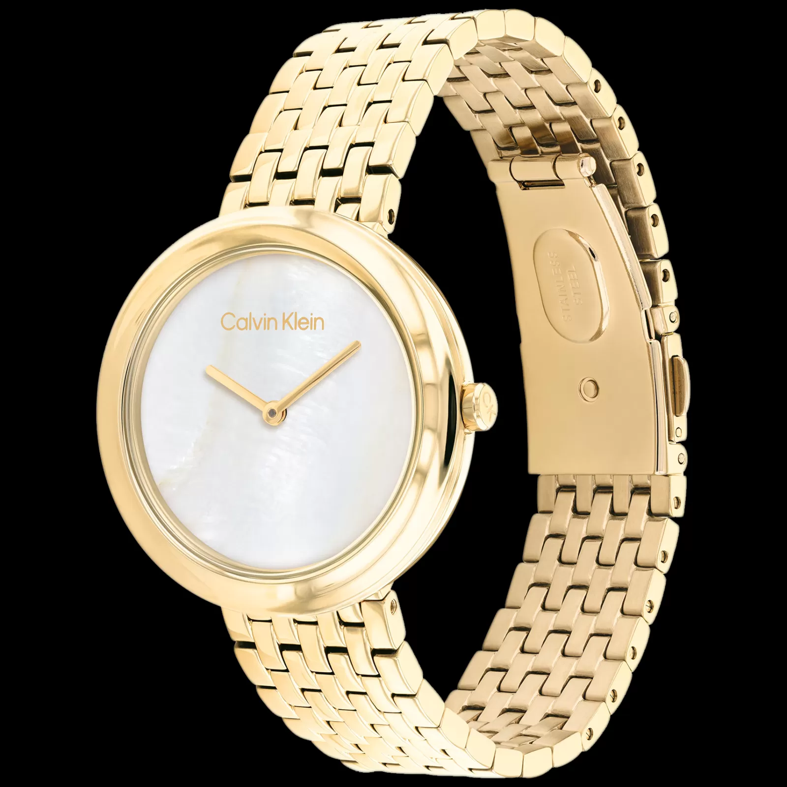 Madre-Perola Dourado Em Aco-Calvin Klein Watches Cheap