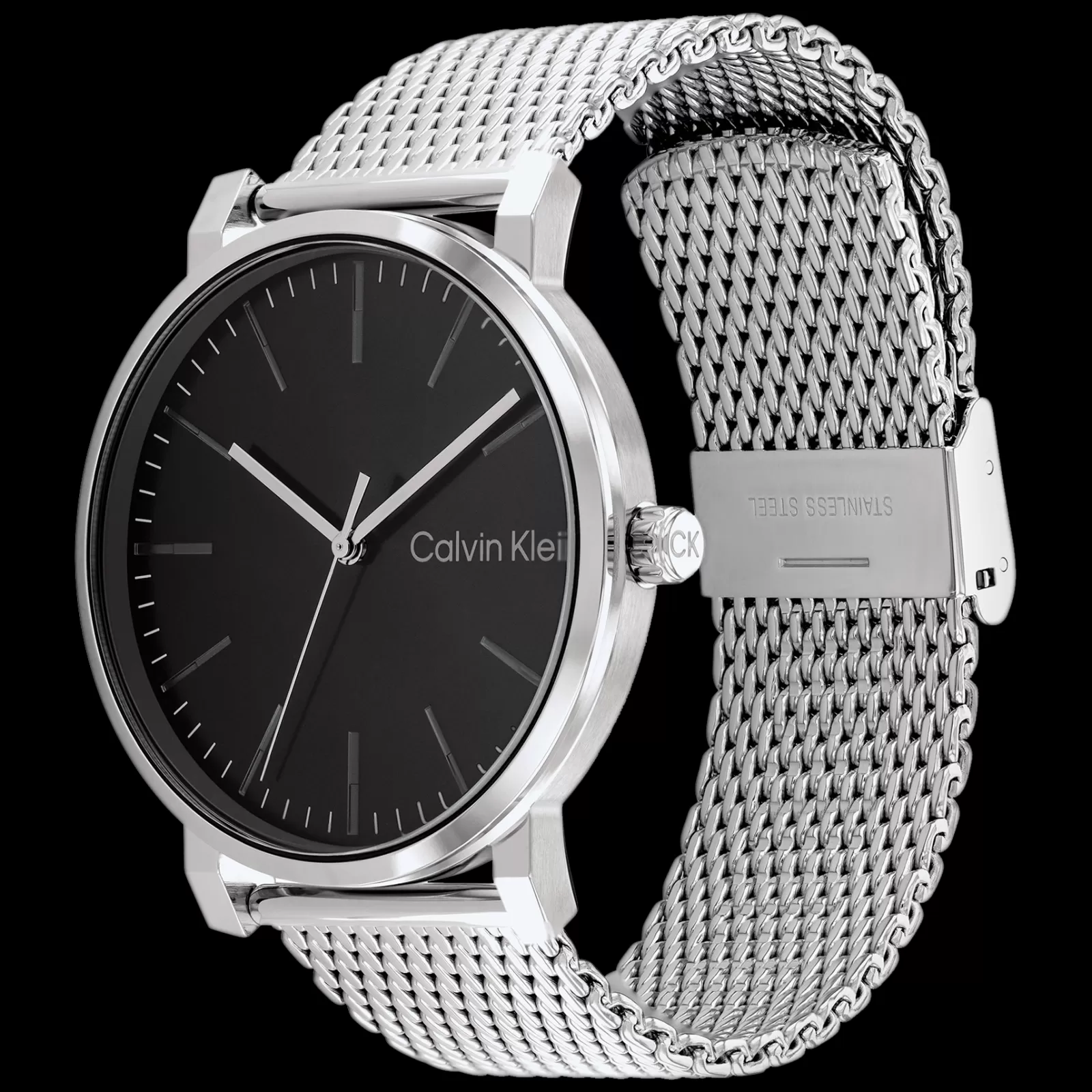 Preto E Aco Em Malha Milanesa-Calvin Klein Watches Fashion