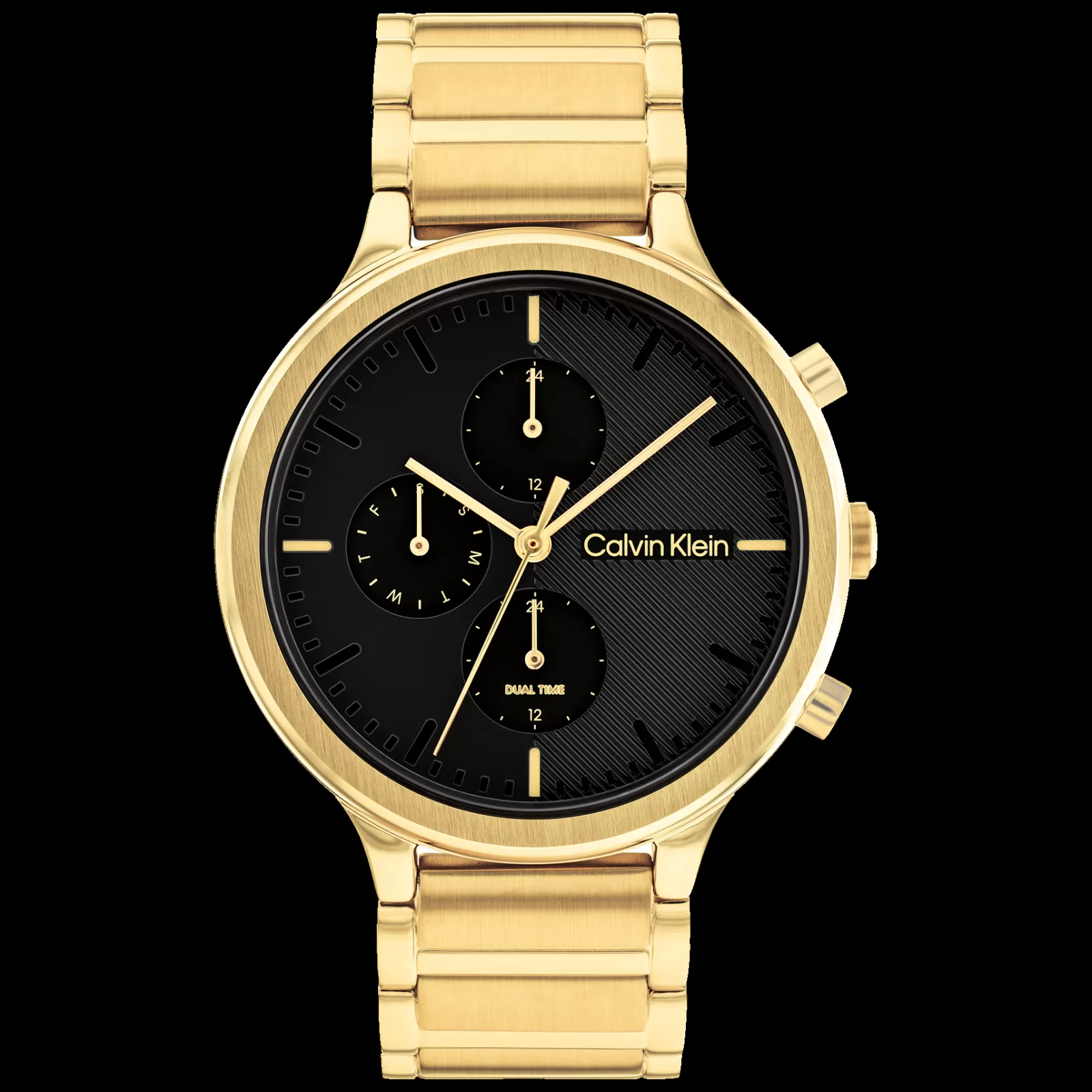Preto E Dourado Em Aco-Calvin Klein Watches Shop