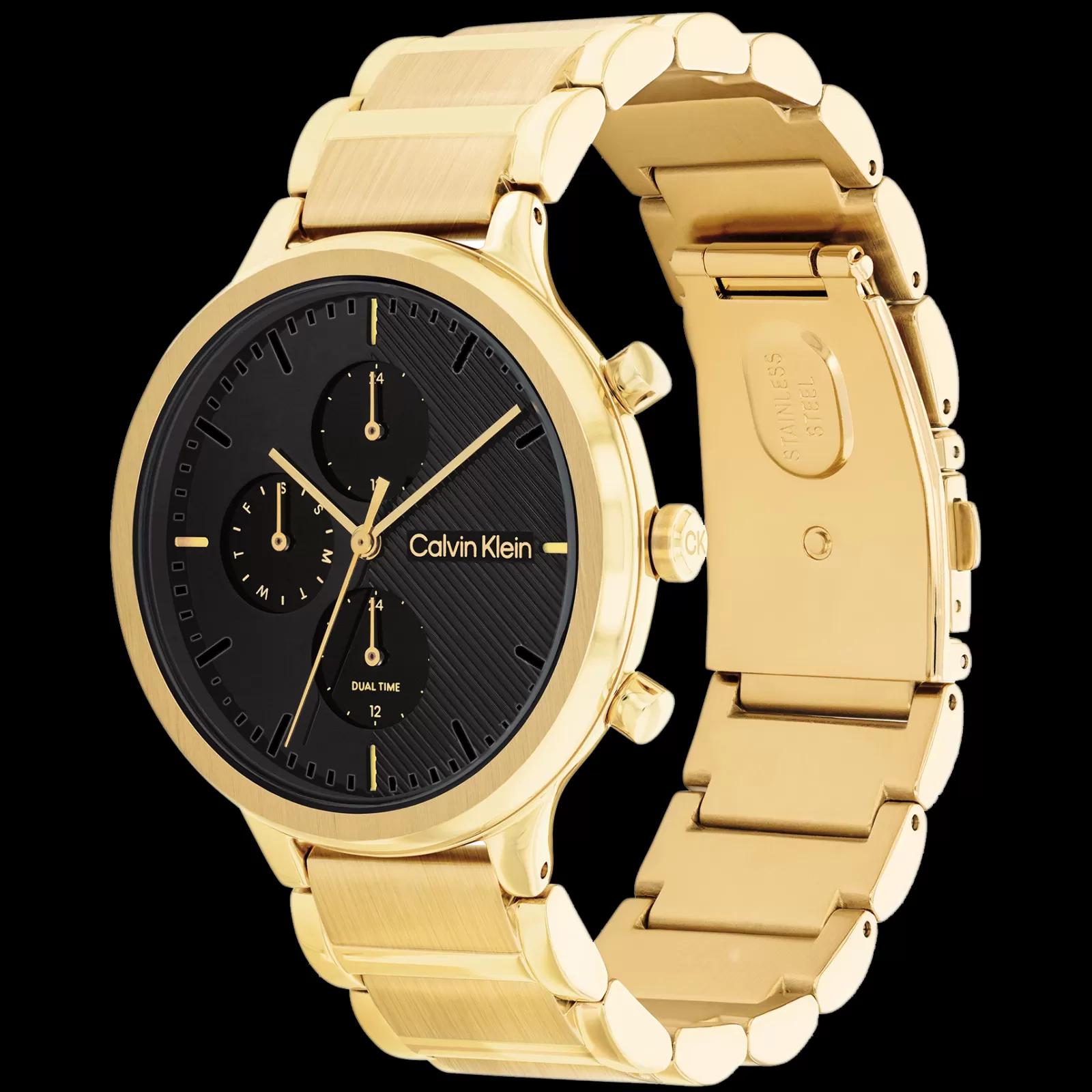 Preto E Dourado Em Aco-Calvin Klein Watches Shop