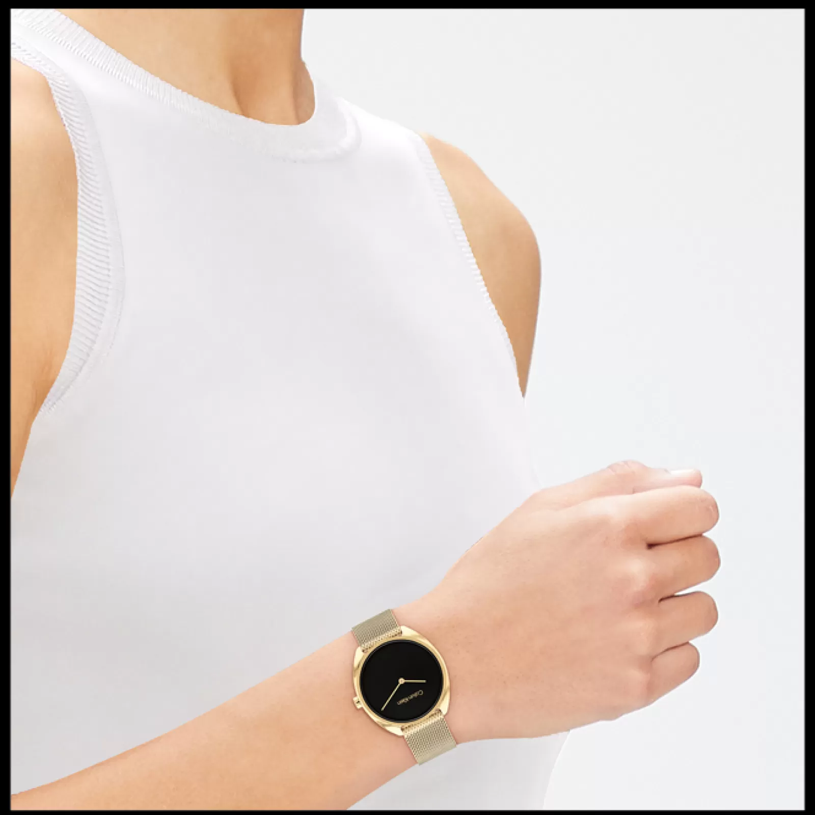 Preto E Dourado Em Malha Milanesa-Calvin Klein Watches Sale