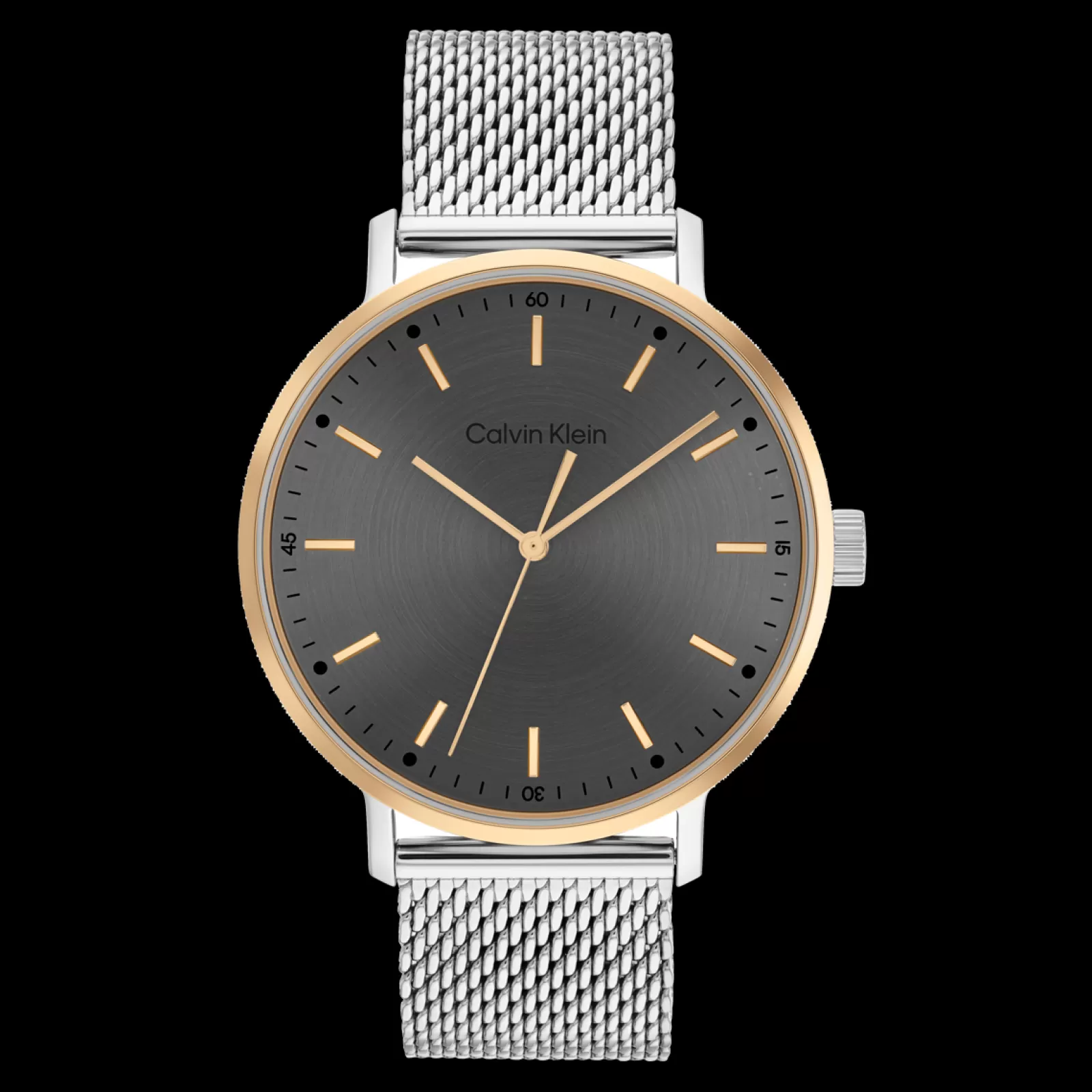 Preto E Dourado Rosa Em Malha Milanesa-Calvin Klein Watches Fashion