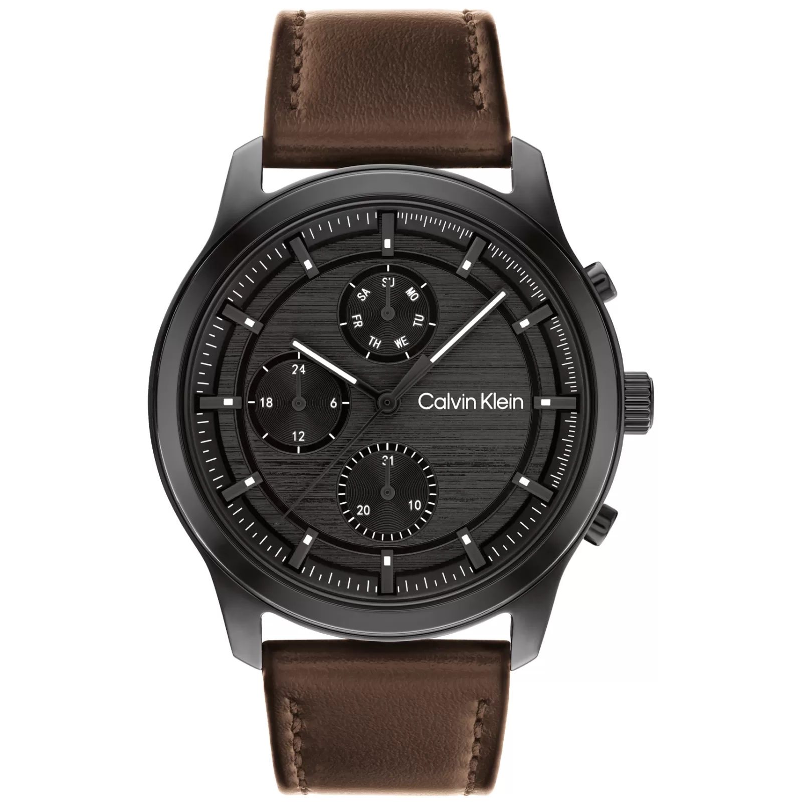 Preto Em Pele Castanha-Calvin Klein Watches Outlet