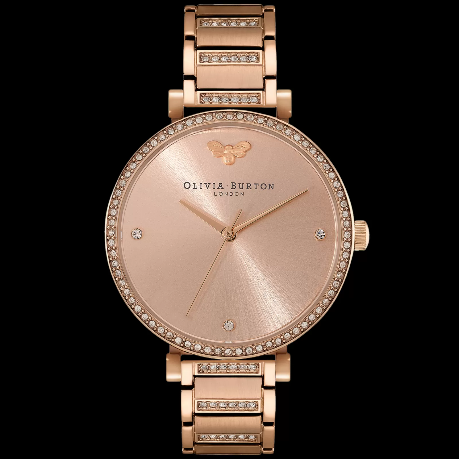 Relogio Belgrave Tbar Aco Dour. Rosa E Cristais-Olivia Burton Store