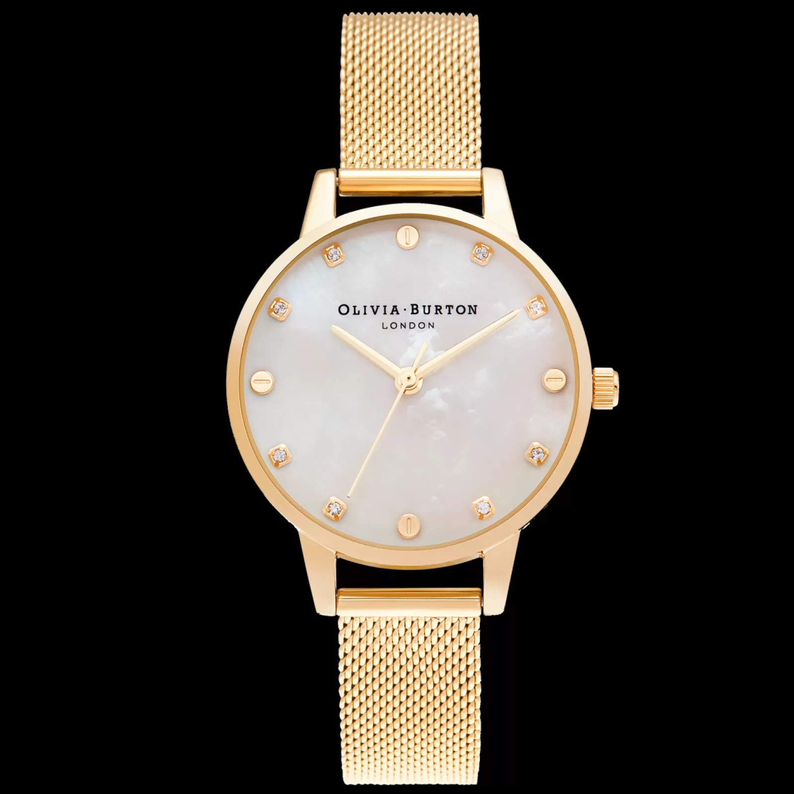 Relogio Classics Branco Aco Dourado Milanesa-Olivia Burton Flash Sale