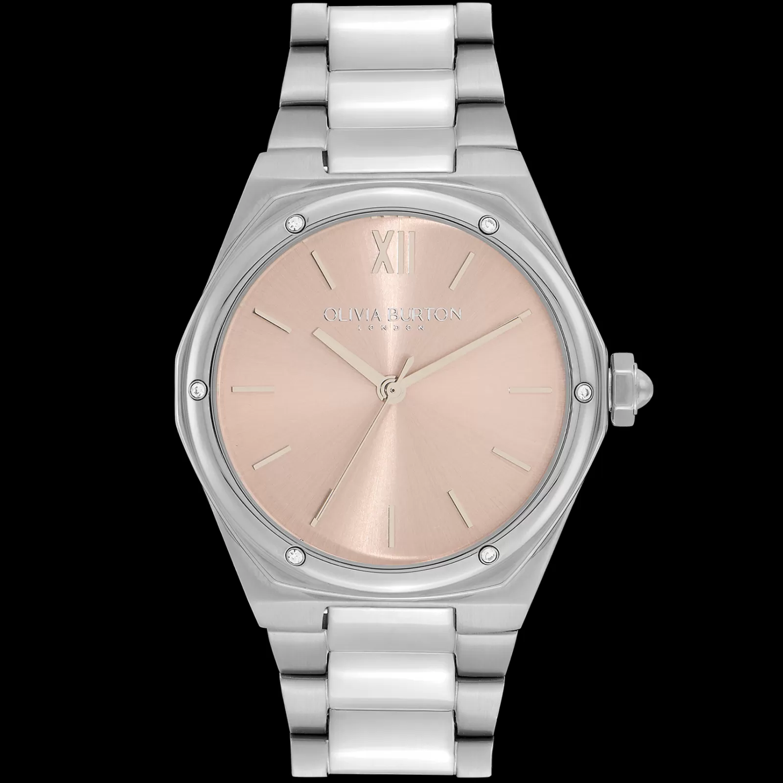 Relogio Hexa Rosa Aco E Cristais-Olivia Burton Outlet