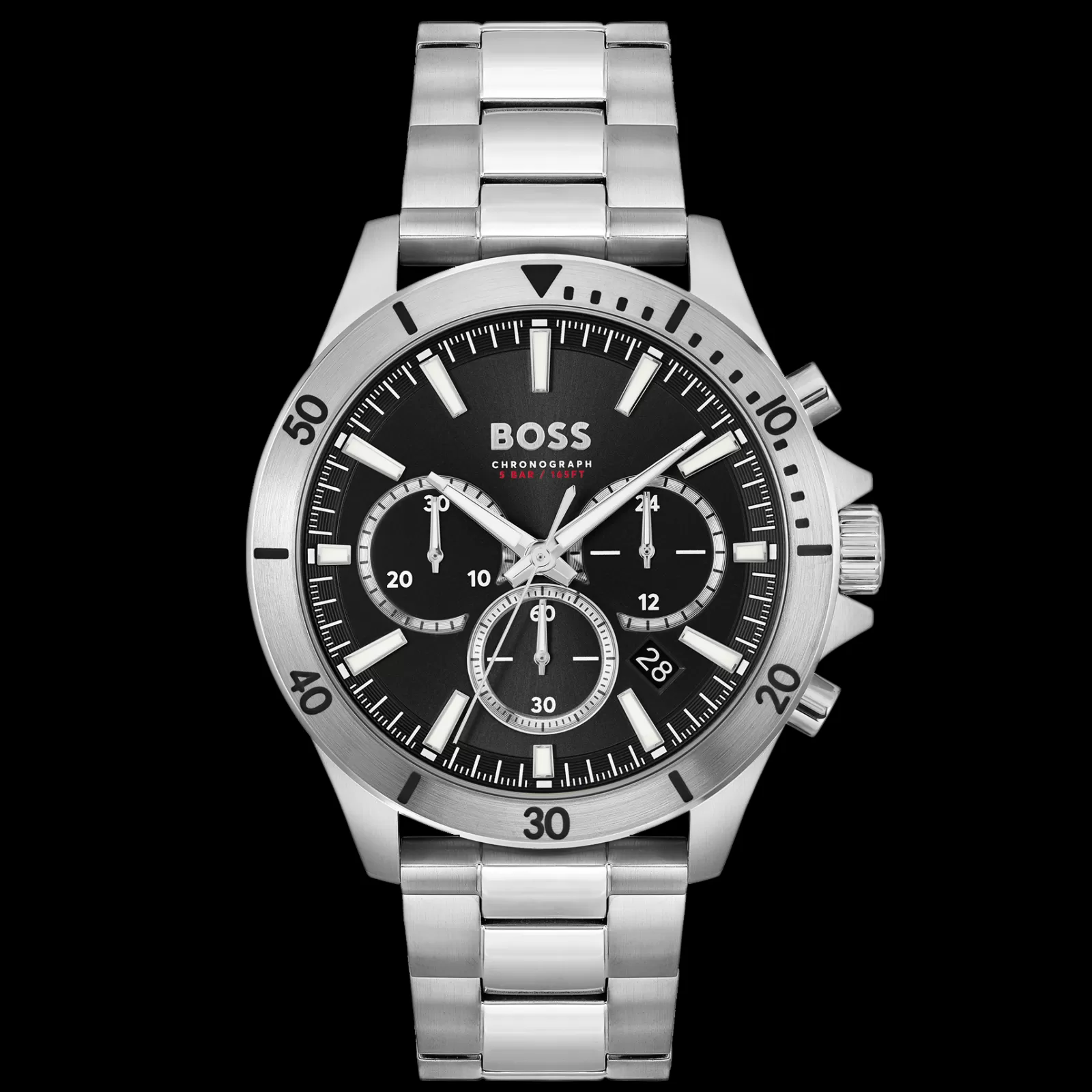 Relogio Troper Cronografo Preto Aco-Boss Watches Fashion