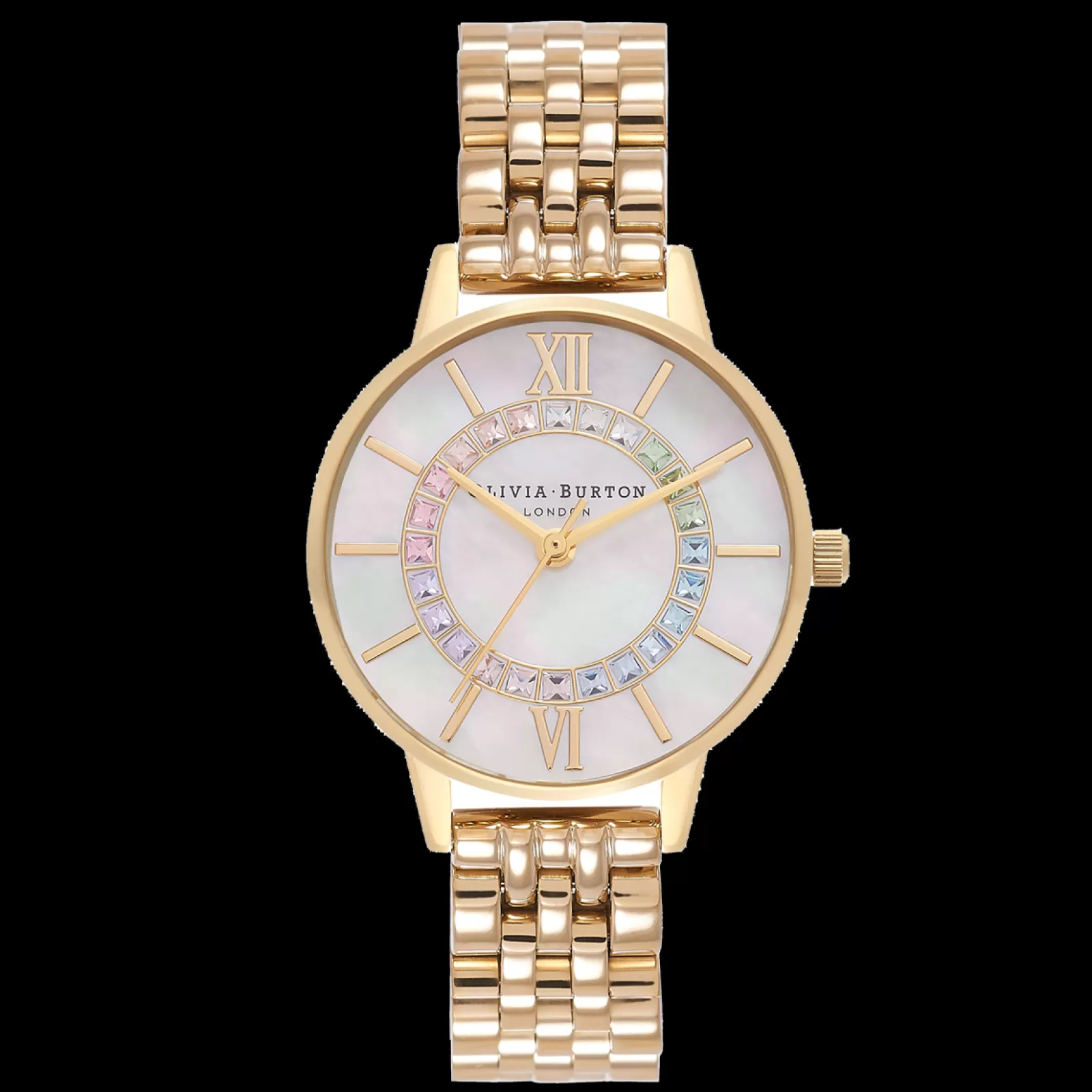 Relogio Wonderland Branco Aco Dourado-Olivia Burton Store