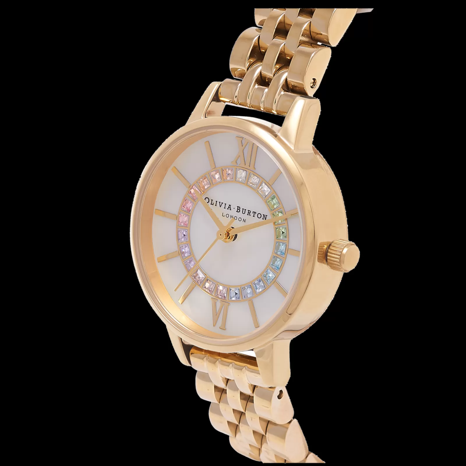 Relogio Wonderland Branco Aco Dourado-Olivia Burton Store
