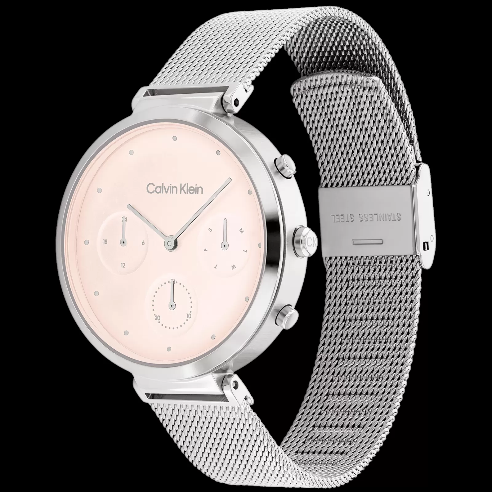 Rosa E Aco Em Malha Milanesa-Calvin Klein Watches New