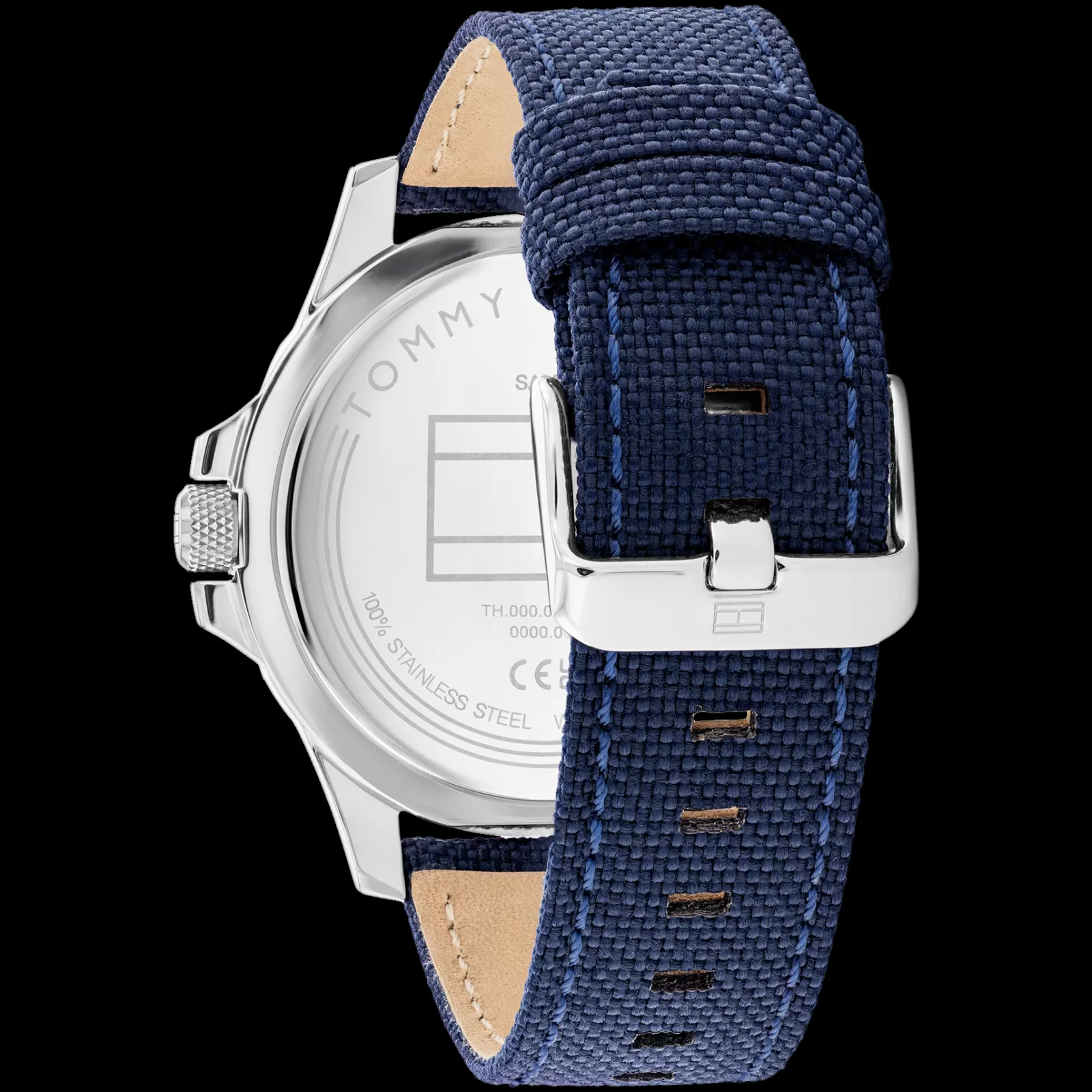 Set Relogio Azul Aco Ip Preto E Pulseira Aco E Pele-Tommy Hilfiger Watches Discount